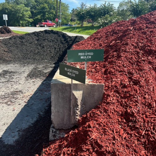 Red and black dye mulch